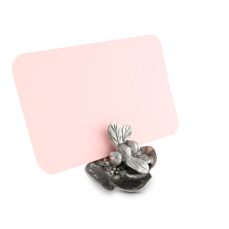 Arche of Bees Pewter Bee on Flower Cheese Markers Place Card Holder