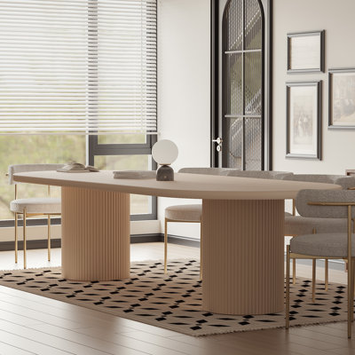 Oval Extendable 90'' to 123" Solid Wood Dining Table