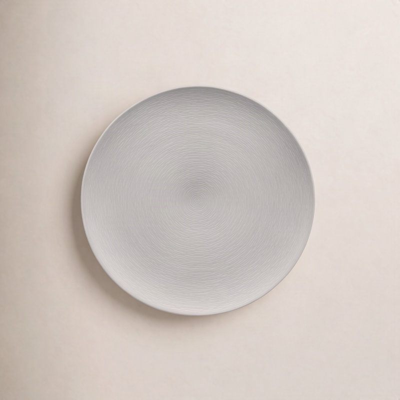 Plateau rond tourbillonnant 12,25 po Noritake, gris