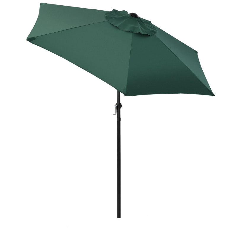 Malik 200 cm W X 200 cm D Hexagonal Tilt Market Parasol with Crank Lift, Green