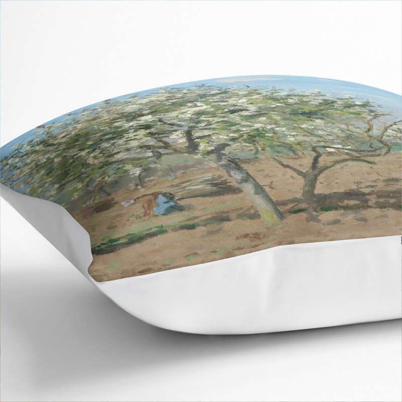 Orchard in Bloom Scatter Pillow, White, 40cm H x 40cm W x 15cm D