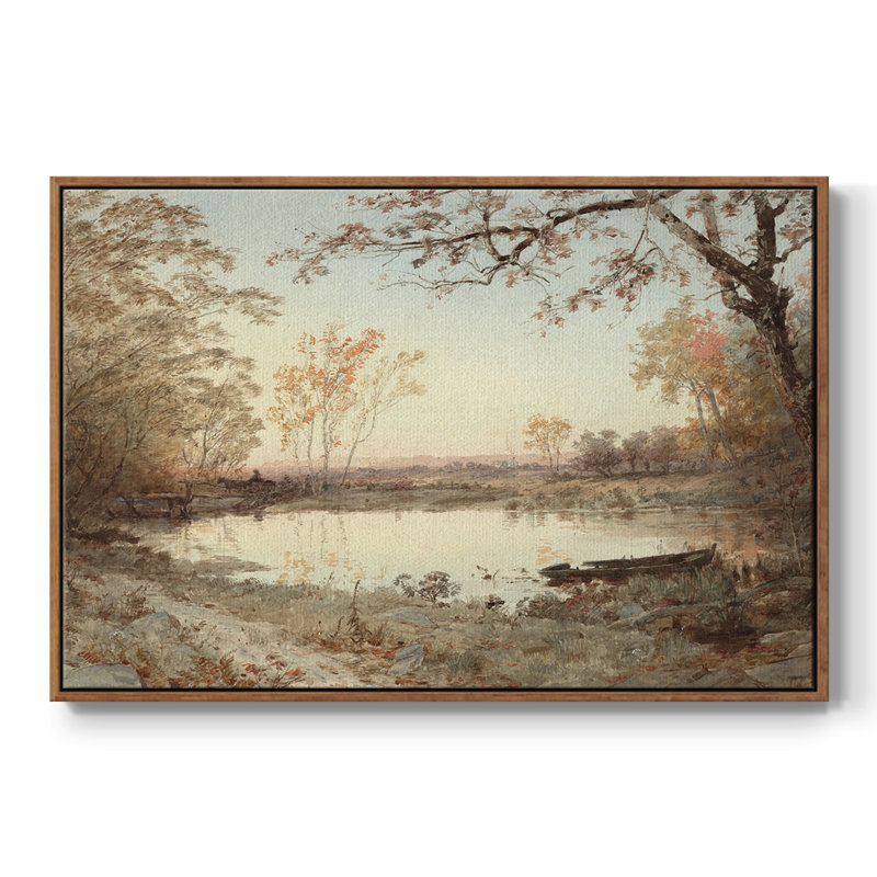 Rétro nautique - CCxxi, H 25 po x l 37 po x P 2 po, Toile encadrée noyer flottant
