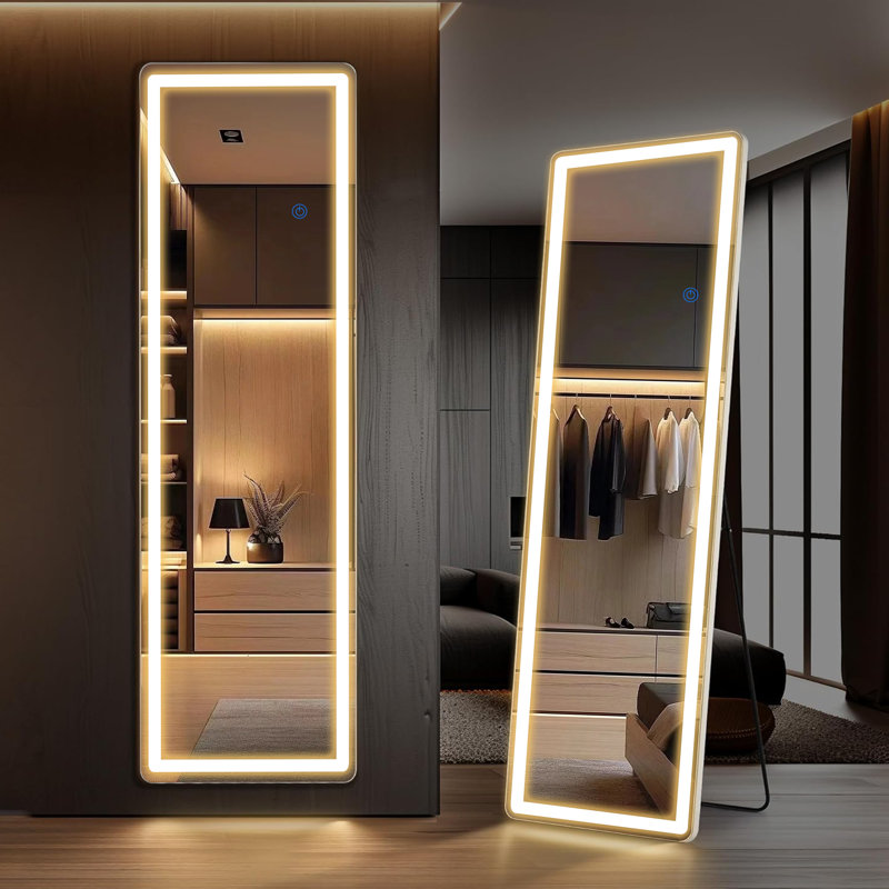 Miroir à DEL pleine longueur avec éclairage réglable et luminosité à intensité variable, 64 po x 21 po