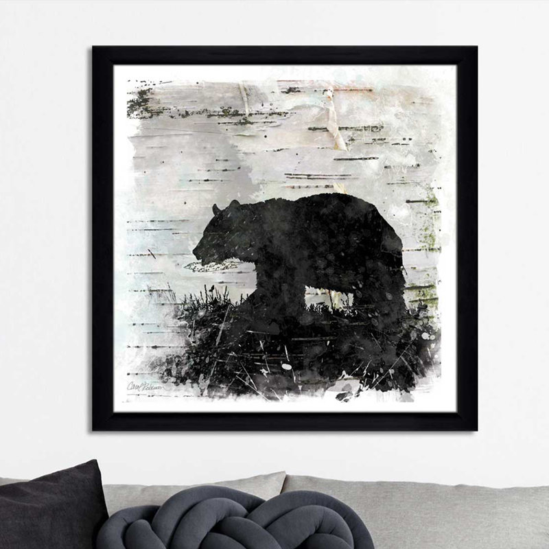 « birchbark bear », reproduction d’impression encadrée, H 33,5 po x l 33,5 po x P 0,75 po