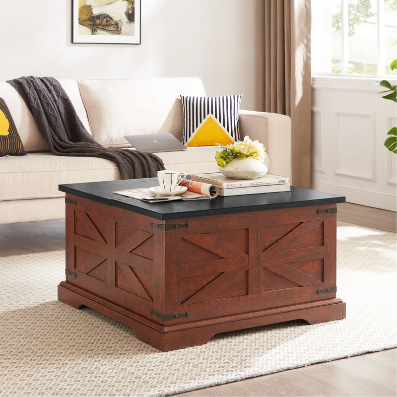 Table basse et table de bout Farmhouse, Plateau en chêne / base brun clair