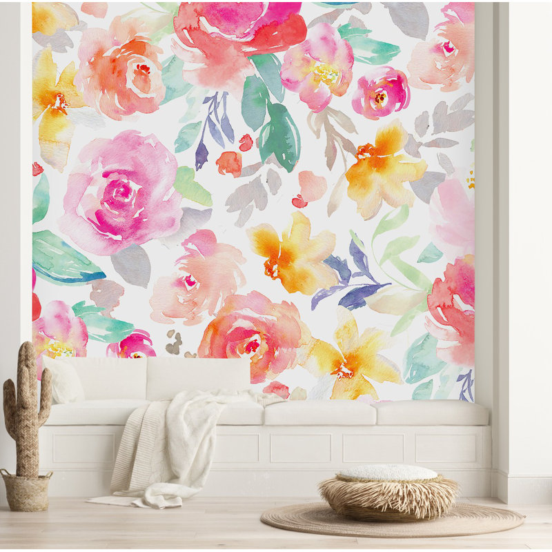 Panneau de papier peint auto-adhésif L 10,4 pi x l 125 po Summer Flowers