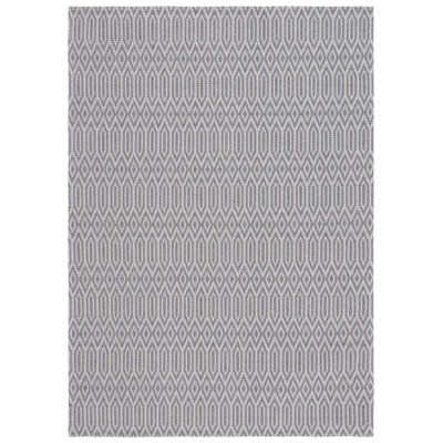 Tapis géométrique en coton anthracite / gris clair Martha Stewart