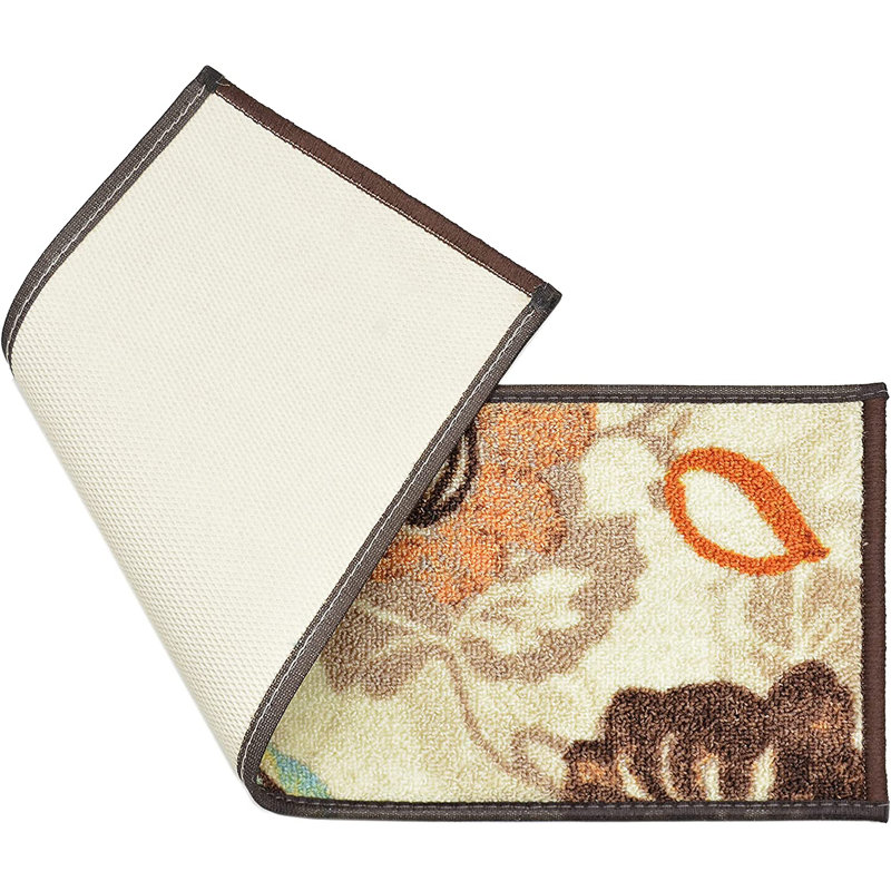 Tapis d'escalier beige antidérapant lavable à la machine, Tapis de couloir 10 po x 2 pi 2 po