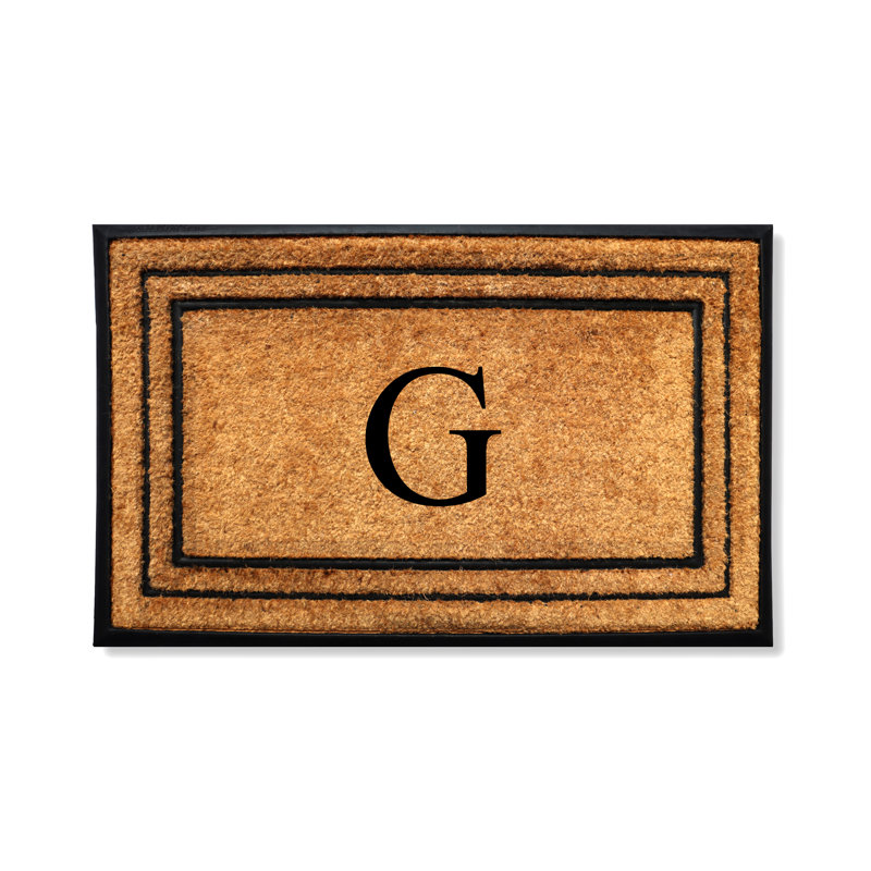 Tapis d'entrée antidérapant Monogram, L 18 po x L 32 po, G