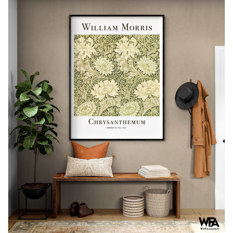 «Chrysanthemum» par William Morris, reproduction de motif floral, affiche de fleur classique, œuvre de William Morris, idée de cadeau d'anniversaire de grand-mère fleur