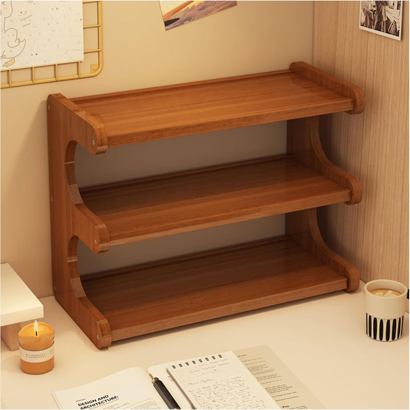 Bibliothèque à 3 niveaux pour bureau, support de rangement, rangement de bureau