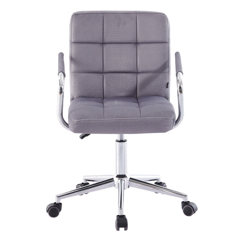Aisleigh Velvet Office Chair, Grey