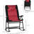 2 Outdoor Rocking Chair Patio - Red. Porch, Camping, Balcony Appropriate. Cushioned, Folding, Steel Frame, Quick Setup, 265 Lbs Capacity 2 Folding Chairs Red Furniture For Various Places Fabric,