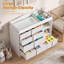 Commode 4 tiroirs 44,3 po avec plateau à langer - plateau amovible, tablettes ouvertes, poste de rangement pour chambre de bébé avec rangement