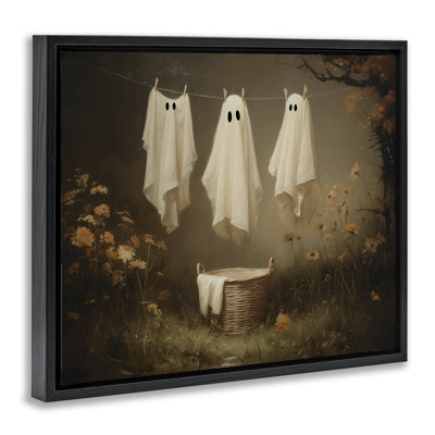Cadre flottant suspendu Three Ghost Laundry, conception par Arlington Prints