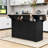 Rolling Expandable Kitchen Island with 2 Drop Leaf, Built-In Power Outlets and Storage Cabient-1520393169