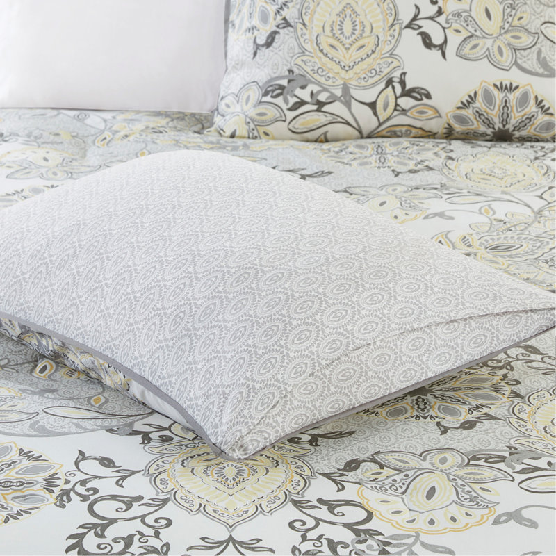 Ensemble d'édredon réversible en coton avec motif floral botanique et rembourrage hypoallergénique, taille grand