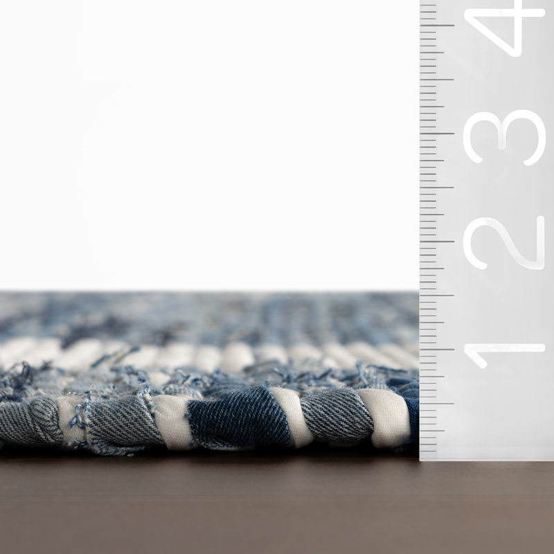 Dymera Denim Bohemian Bordered Rug, Rectangle 8'6" x 11'6"