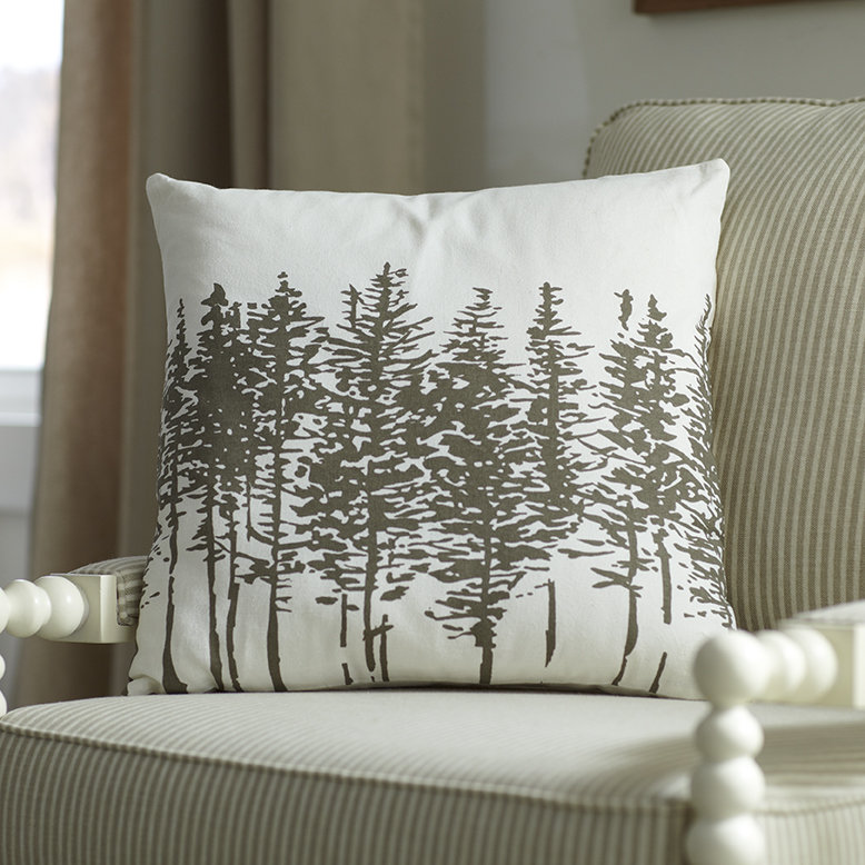 Geometric Cotton Pillow Cover, Pewter