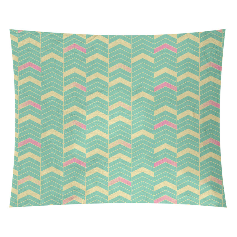 Stephenie Polyester Tapestry, 88" H x 104" W, Green/Pink/Yellow