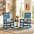 Ensemble de chaises berçantes en PEHD Adirondack, convenant à une utilisation intérieure et extérieure