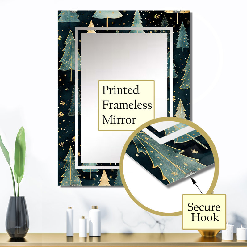 Miroir mural Christmas Pine Tree, 32 po x 24 po