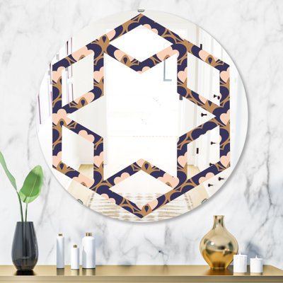 Ornamental Design IX Hexagon Star Eclectic Frameless Wall Mirror