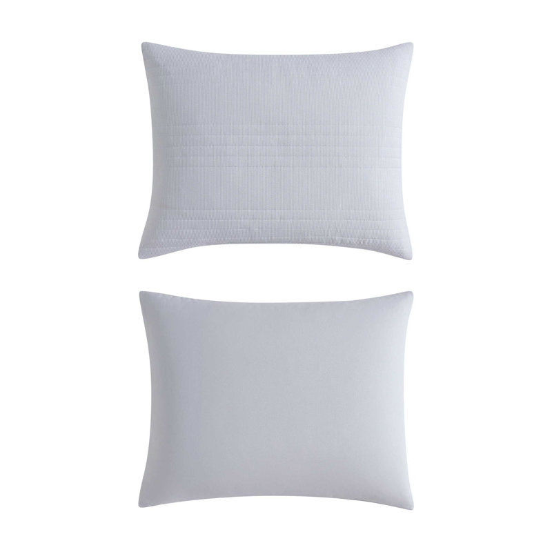 Vera Wang Seersucker Stripe Blue Quilt Set, King