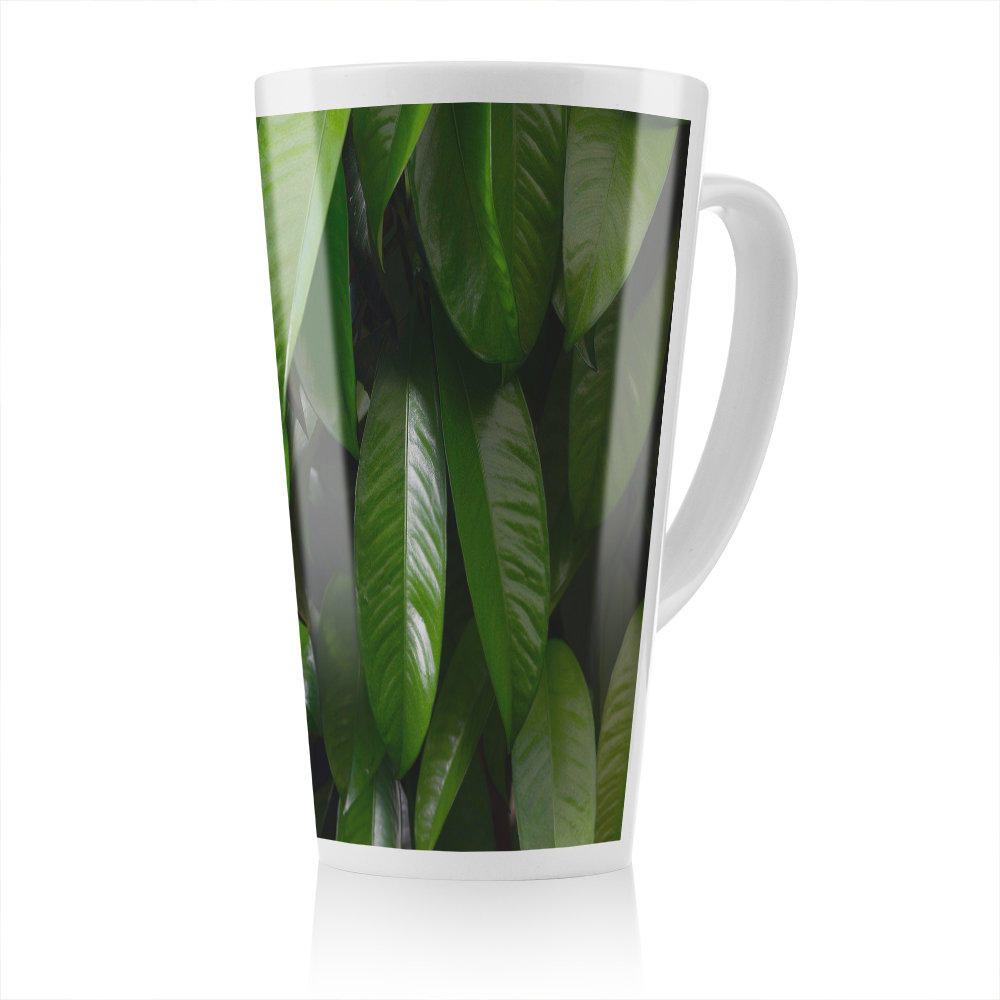 Closeup of beautiful glossy leaves Designer Latte Mug
