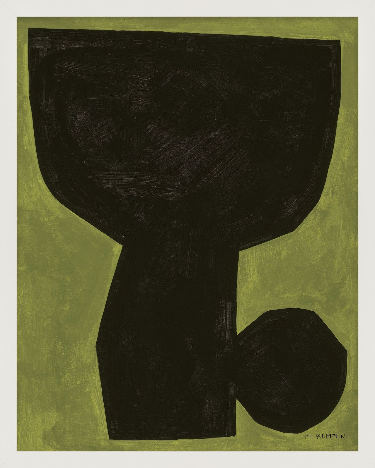 Module On Green 1 by Michael Kempen, 38" H x 30" W x 1.25" D, White