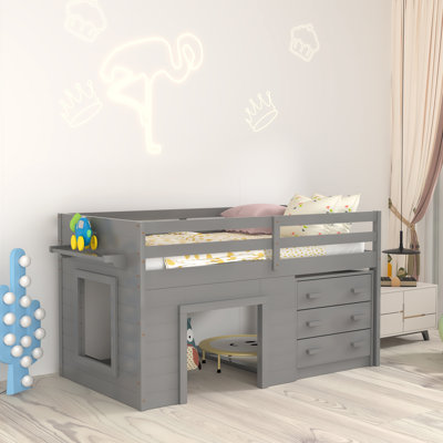 Gerick Twin Loft Bed With Drawer