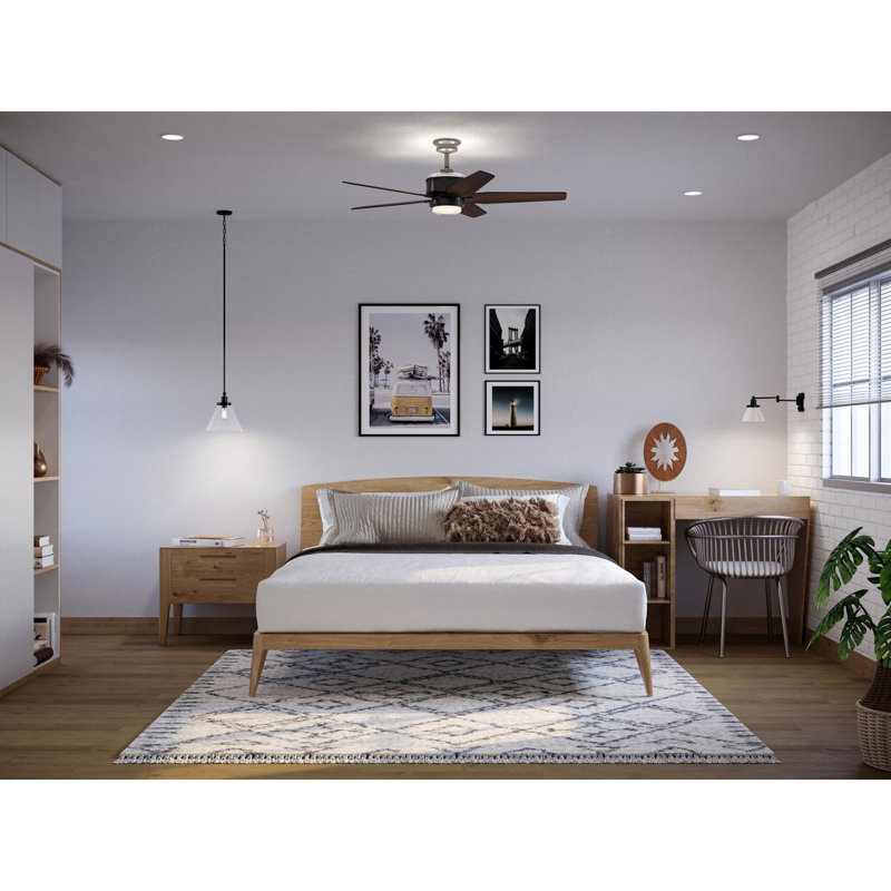54'' Ceiling Fan with LED Lights, Matte Black