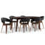 Ensemble de salle à manger 7 pièces Lowell / Draper Mid-Century avec table en bois massif et 6 chaises rembourrées-106589025