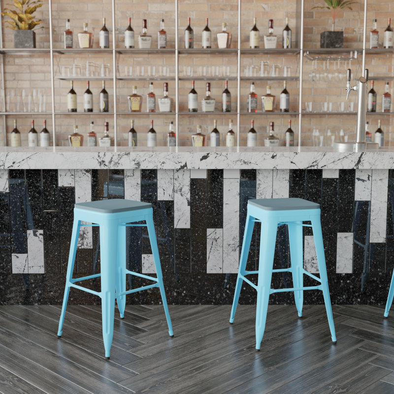 Tabouret de bar Bushea, Bleu, Tabouret de bar (siège d'une hauteur de 30 po)