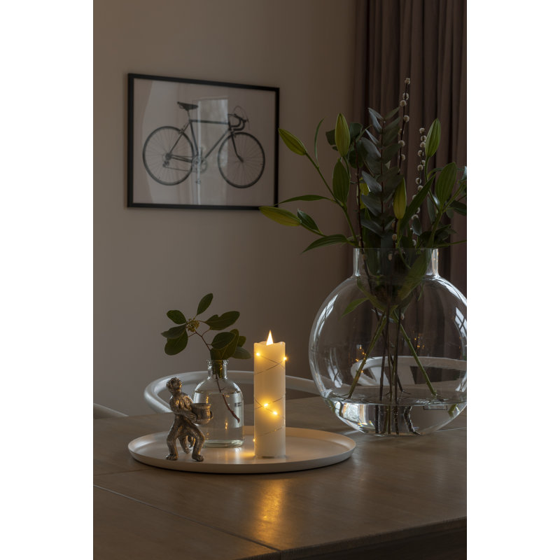 3D Moving Flame Battery Candle, 17.8cm H x 5cm W x 5cm D, Ivory