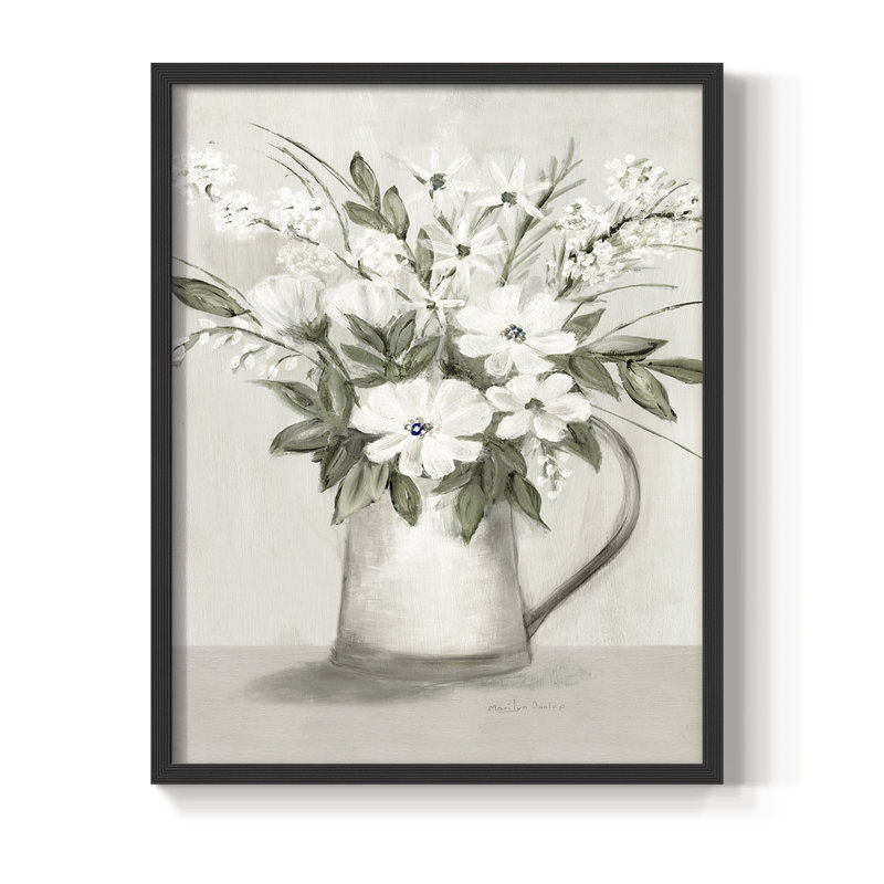 Cottage Bouquet I Framed Print - Solid Wood, Black, 21" H x 17" W
