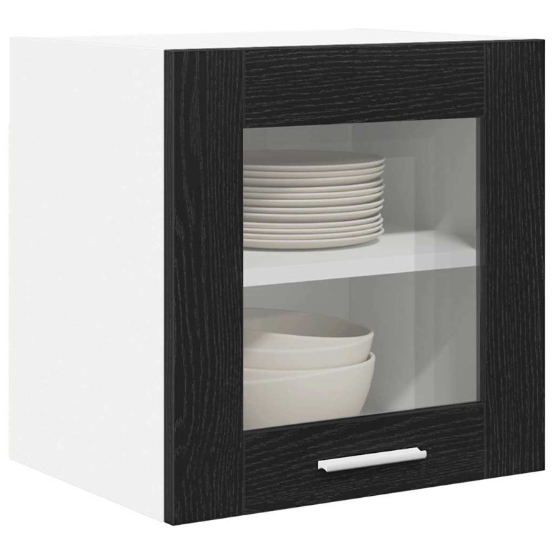 Vidaxl Hanging Cabinet Riga Grey Sonoma And White 80 X 31 X 40 Cm, Black, 40cm H x 40cm W x 31cm D