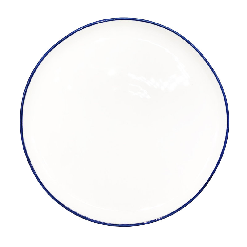 Canvas Home Abbesses Blue Rim 3 Piece Dinnerware Set, Service For 1