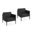 DAWSON OUTDOOR PATIO 2PCS BLACK ALUMINUM CLUB CHAIR