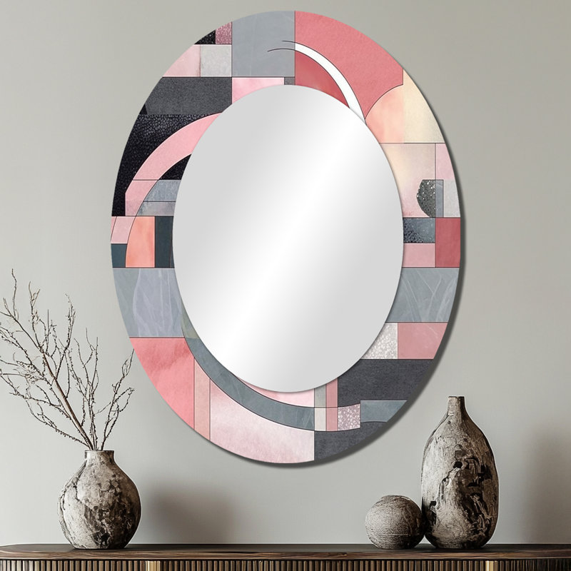 Miroir mural ovale rose Transcendent Angles I, 40 po x 30 po
