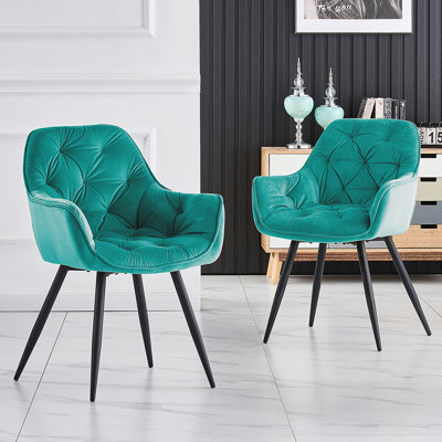 Modern Velvet Tufted Luxury Upholstered Dining Chair Runge 50cm H