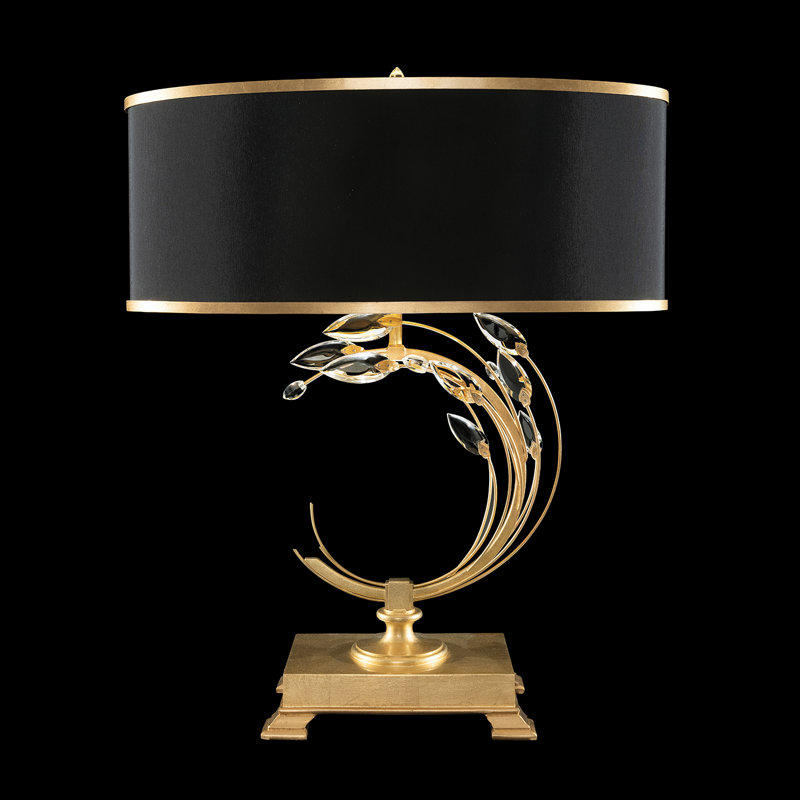 Crystal Table Lamp, Gold , Black