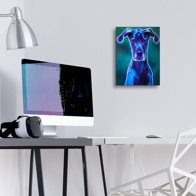 «Great Dane - Blue» par Dawg Painter, H 16 po x l 12 po x P 0,13 po