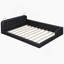 Grand lit plateforme tapissier avec 2 liseuses noir-761458513