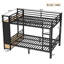 Lit superposé double au-dessus de double avec tablettes de rangement, tiroirs et panneau perforé Roomfitter, structure robuste peu encombrante, noir-732266165