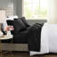 Drap double en coton noir à densité de tissage 600