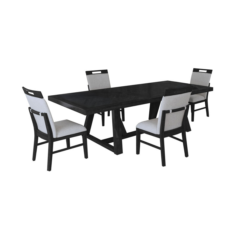 Ensemble de salle à manger Pinnacle 5 pièces, hauteur standard, couleur anthracite - Table et quatre chaises