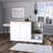Kitchen Cart With 35.6-Inch Height For Convenient Use High Island Open Shelves In White And Ash