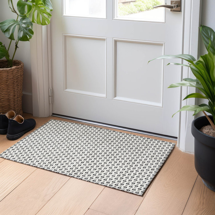 Machine Washable Indoor/Outdoor Christain ACN1432 Ivory Rug