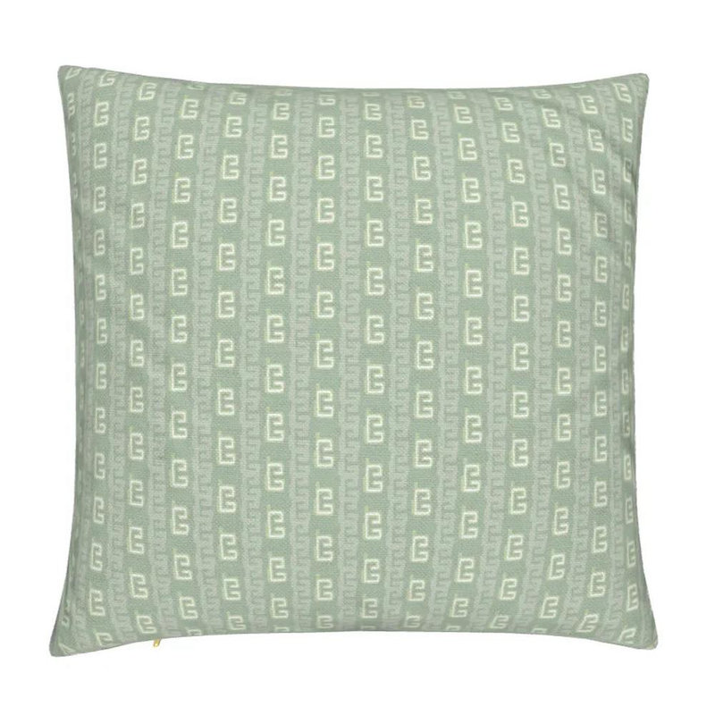 Gaga Greek Small Repeat Luxury Throw Pillow, Antique Jade, Square 22"